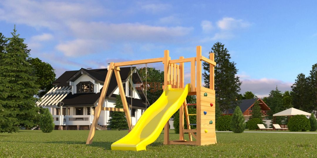 Детская площадка Савушка Мастер 6 с качелями - 4 сезона